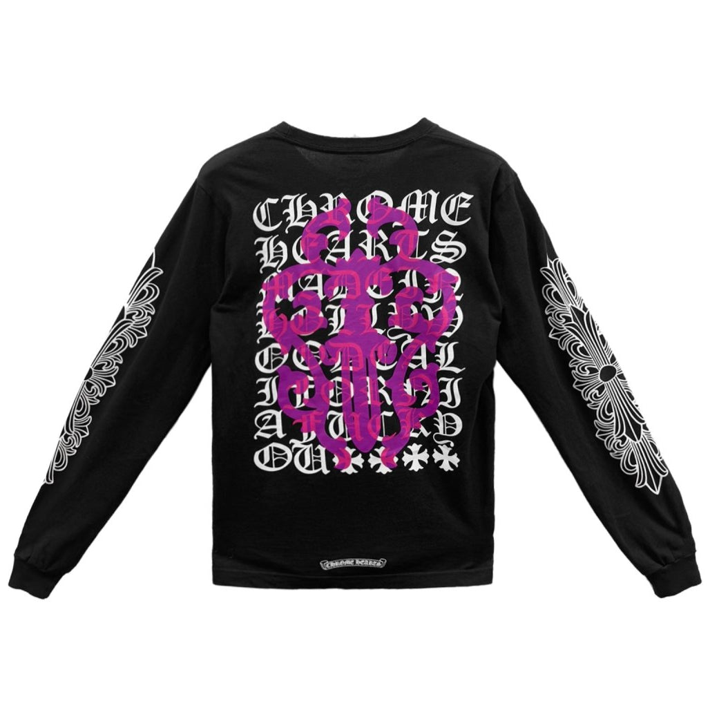 Chrome Hearts Pink Dagger Script Longsleeve